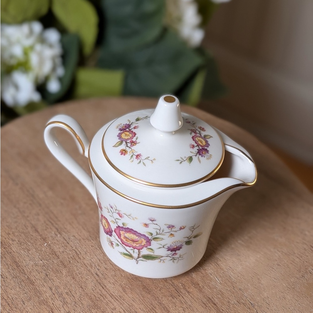 Vintage Noritake Asian Song 7151 Sugar Bowl w/Lid & Creamer Set | Japan Floral - Picture 10 of 12